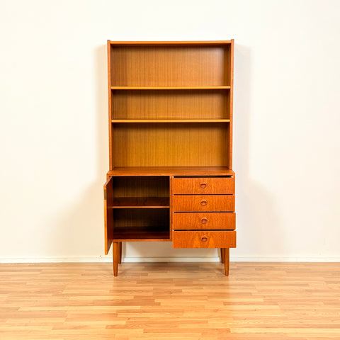 Swedish bookshelf in teak & beech