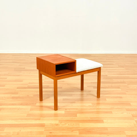 Swedish hall bench in teak & beech