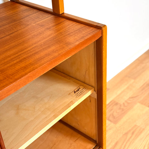 Swedish bookshelf in teak & beech by Bertil Fridhagen