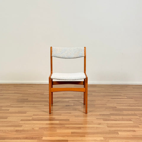 Danish set of 8 dining chairs in beech by Erik Buch