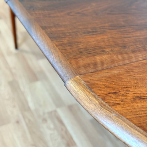 Danish round dining table in walnut