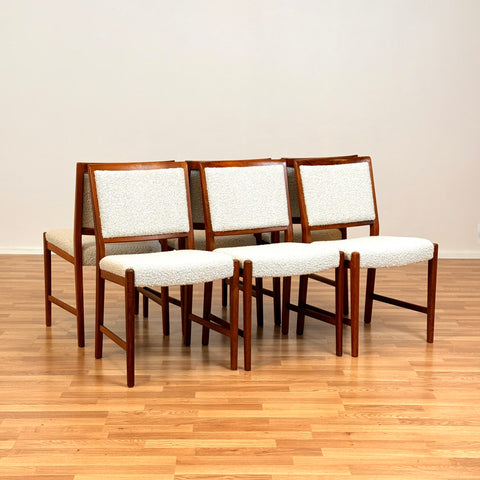 Swedish dining chairs in walnut by Skaraborgs Möbelindustri AB
