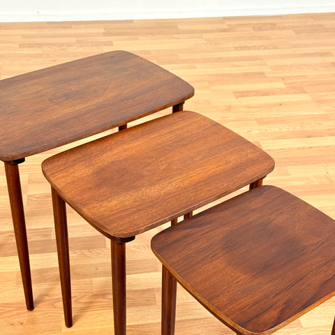 Danish set of nest of tables in teak & beech