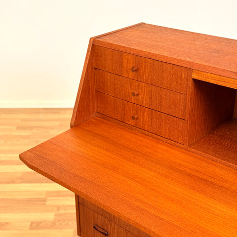 Danish secretary desk with mirror in teak