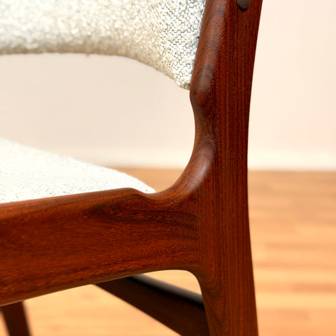 Set of 4 dining chairs in solid walnut, by Erik Buch, 1950s-60s, Denmark