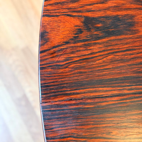 Danish round dining table in Santos rosewood