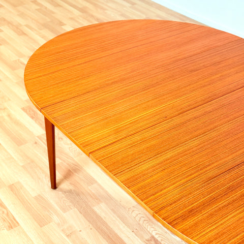 Swedish round dining table in teak & beech