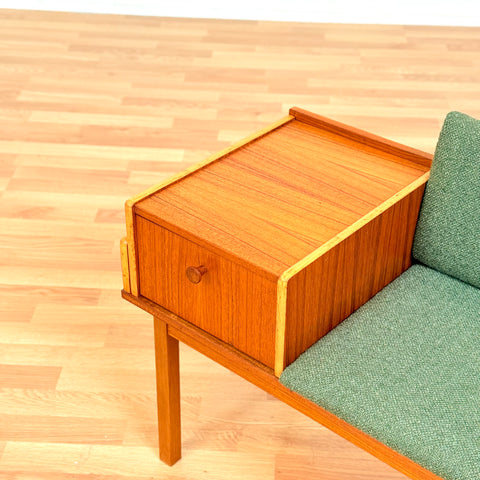 Swedish hall bench in teak & beech