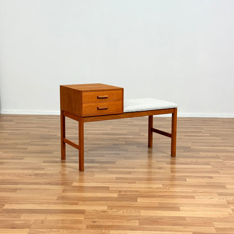 Hall bench in beech, 1950s-60s, Sweden