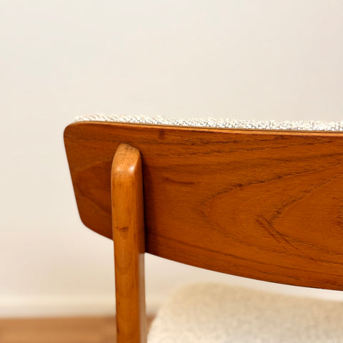 Danish set of 6 dining chairs in beech & teak by Farstrup