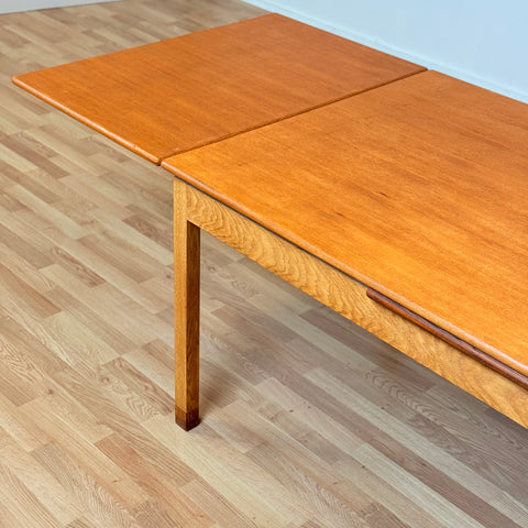Danish rectangular dining table in teak & oak by Borge Mogensen