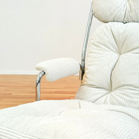 70´s chrome armchairs with wheels