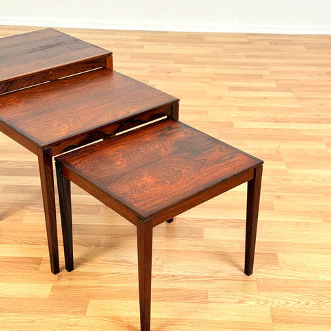 Danish set of nest of tables in Santos rosewood