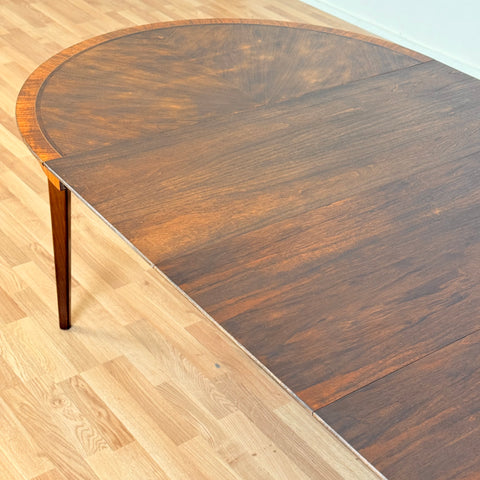 Swedish round dining table in walnut & beech
