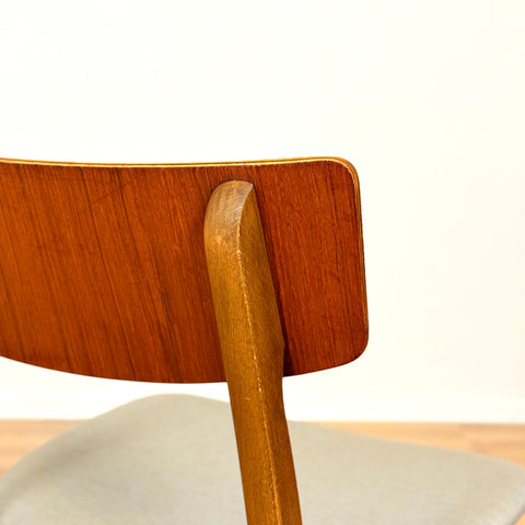 Danish set of 4 dining chairs in teak & beech