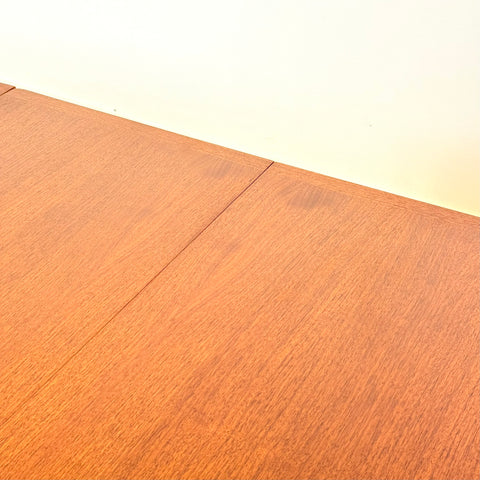 Swedish round dining table in walnut by Skaraborgs Möbelindustri in Tibro