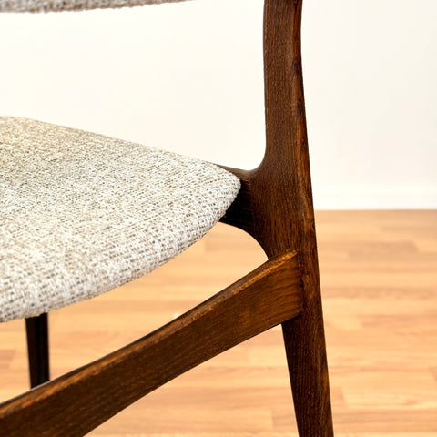 Danish set of 6 dining chairs in oak by Uldum Mobelfabrik