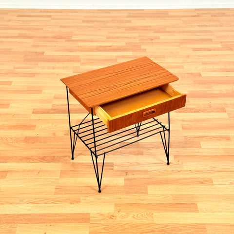 Swedish bedside table in teak