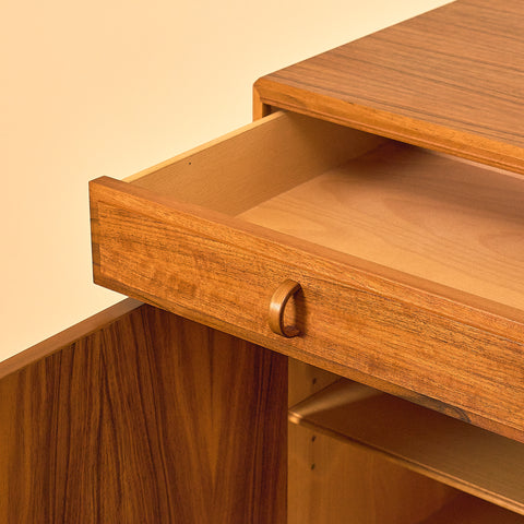 Swedish sideboard in walnut by Bertil Fridhagen for Bodafors, model 'Fasett'