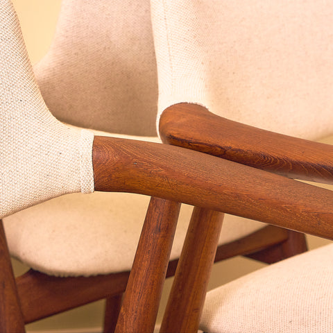 Danish dining armchairs in teak by Erik Kirkegaard for Glostrup Møbelfabrik