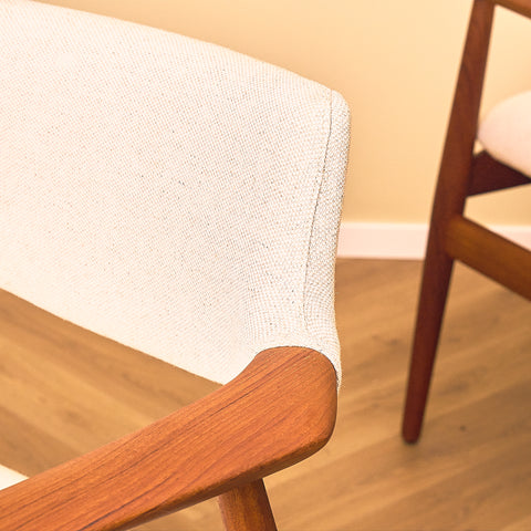 Danish dining armchairs in teak by Erik Kirkegaard for Glostrup Møbelfabrik