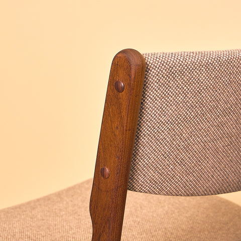 Danish set of 6 dining chairs in solid walnut by Erik Buch