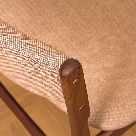 Danish set of 6 dining chairs in solid walnut by Erik Buch