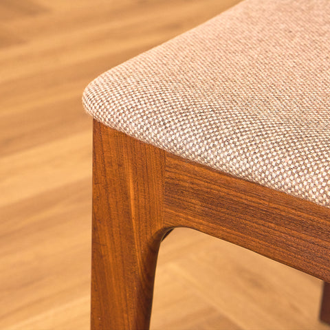 Danish set of 6 dining chairs in solid walnut by Erik Buch