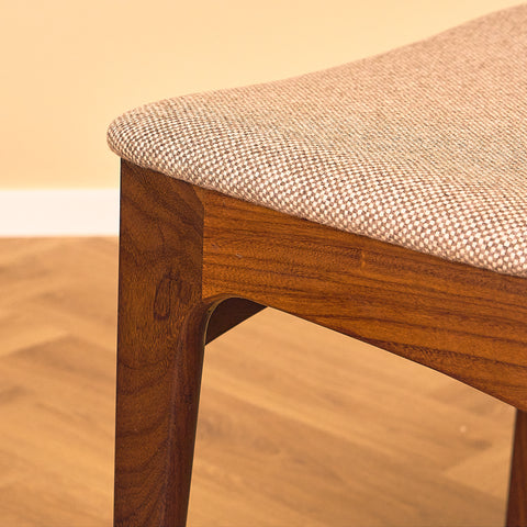 Danish set of 6 dining chairs in solid walnut by Erik Buch
