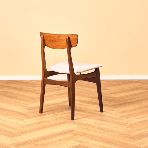 Danish dining chairs in teak and walnut by Schiønning & Elgaard