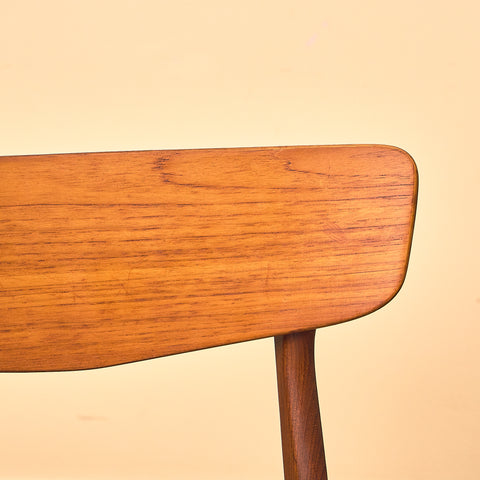 Danish dining chairs in teak and walnut by Schiønning & Elgaard