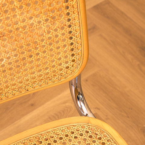 Marcel Breuer Dining Chair in Beech and Chrome