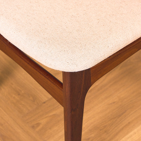Danish dining chairs in teak and walnut by Schiønning & Elgaard
