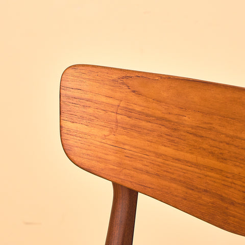 Danish dining chairs in teak and walnut by Schiønning & Elgaard