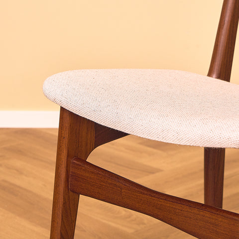 Danish dining chairs in teak and walnut by Schiønning & Elgaard