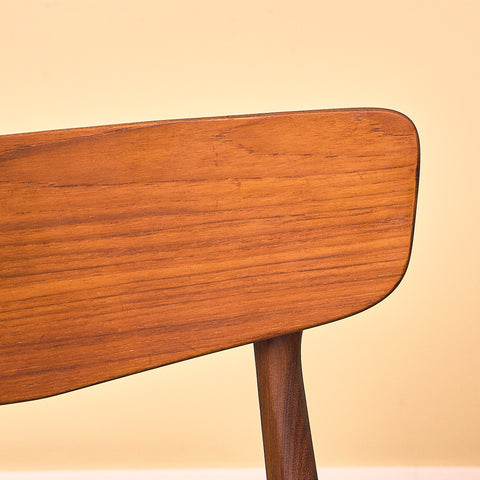Danish dining chairs in teak and walnut by Schiønning & Elgaard