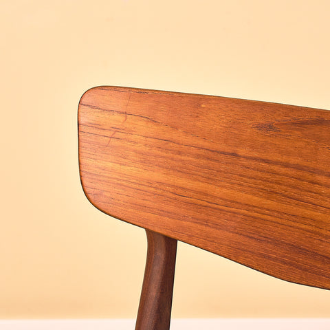 Danish dining chairs in teak and walnut by Schiønning & Elgaard