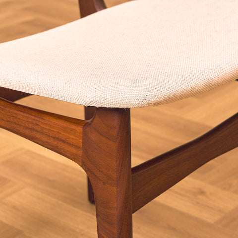 Danish dining chairs in teak and walnut by Schiønning & Elgaard