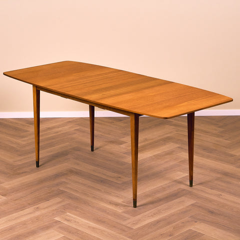 Swedish dining table in teak & beech
