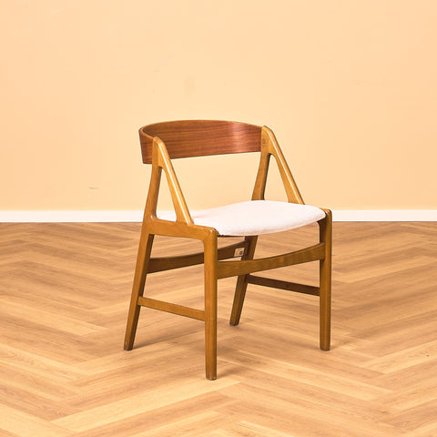 Danish dining chairs in teak and beech by Henning Kjaernulf for Vejle Stole & Møbelfabrik