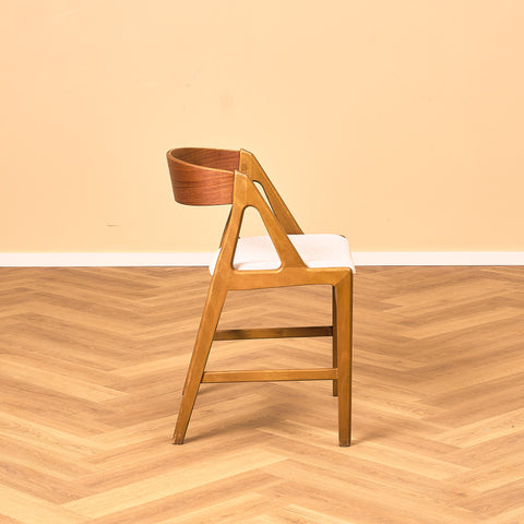 Danish dining chairs in teak and beech by Henning Kjaernulf for Vejle Stole & Møbelfabrik