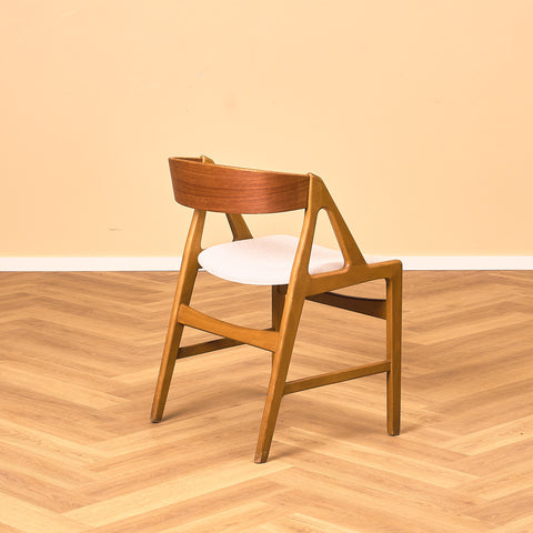 Danish dining chairs in teak and beech by Henning Kjaernulf for Vejle Stole & Møbelfabrik
