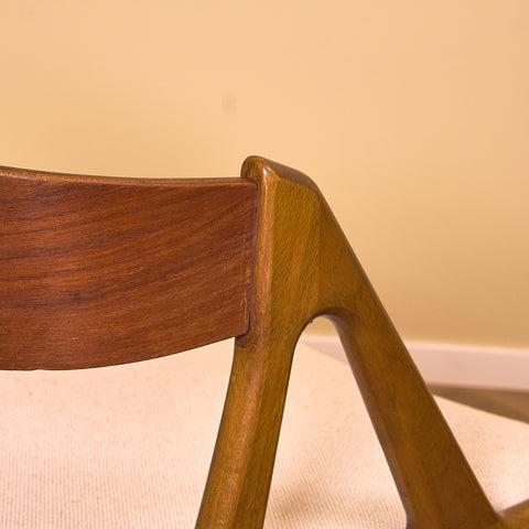 Danish dining chairs in teak and beech by Henning Kjaernulf for Vejle Stole & Møbelfabrik