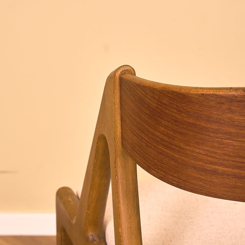 Danish dining chairs in teak and beech by Henning Kjaernulf for Vejle Stole & Møbelfabrik