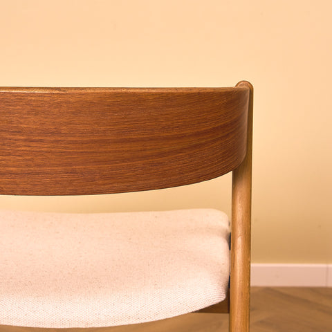 Danish dining chairs in teak and beech by Henning Kjaernulf for Vejle Stole & Møbelfabrik