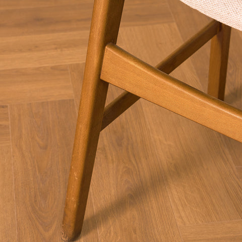 Danish dining chairs in teak and beech by Henning Kjaernulf for Vejle Stole & Møbelfabrik
