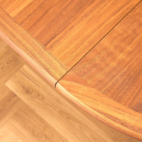 Swedish round dining table in walnut and beech