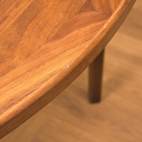 Swedish round dining table in walnut and beech