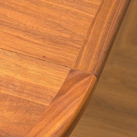 Swedish round dining table in walnut and beech