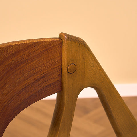 Danish dining chairs in teak and beech by Henning Kjaernulf for Vejle Stole & Møbelfabrik
